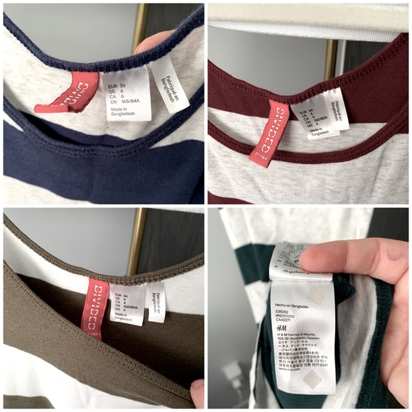BUNDLE - H&M Striped Tank Tops x4 (one with flaw) - Picture 2 of 3